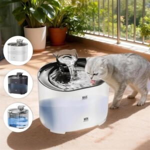 Dispensador de Agua para Mascotas de 2.2 Litros Con Bomba Silenciosa, Luz LED y Filtro, Sin BPA, Apto para Gatos/Perros